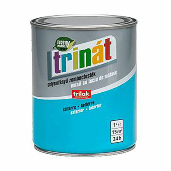 TRINÁT selyemfényű zománc FEKETE - 1 liter (Festékek