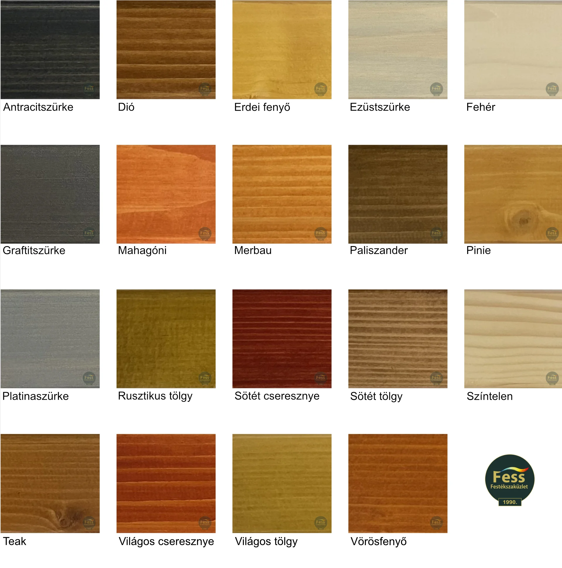 Remmers HK-Lasur 3in1 (Plus) színpaletta